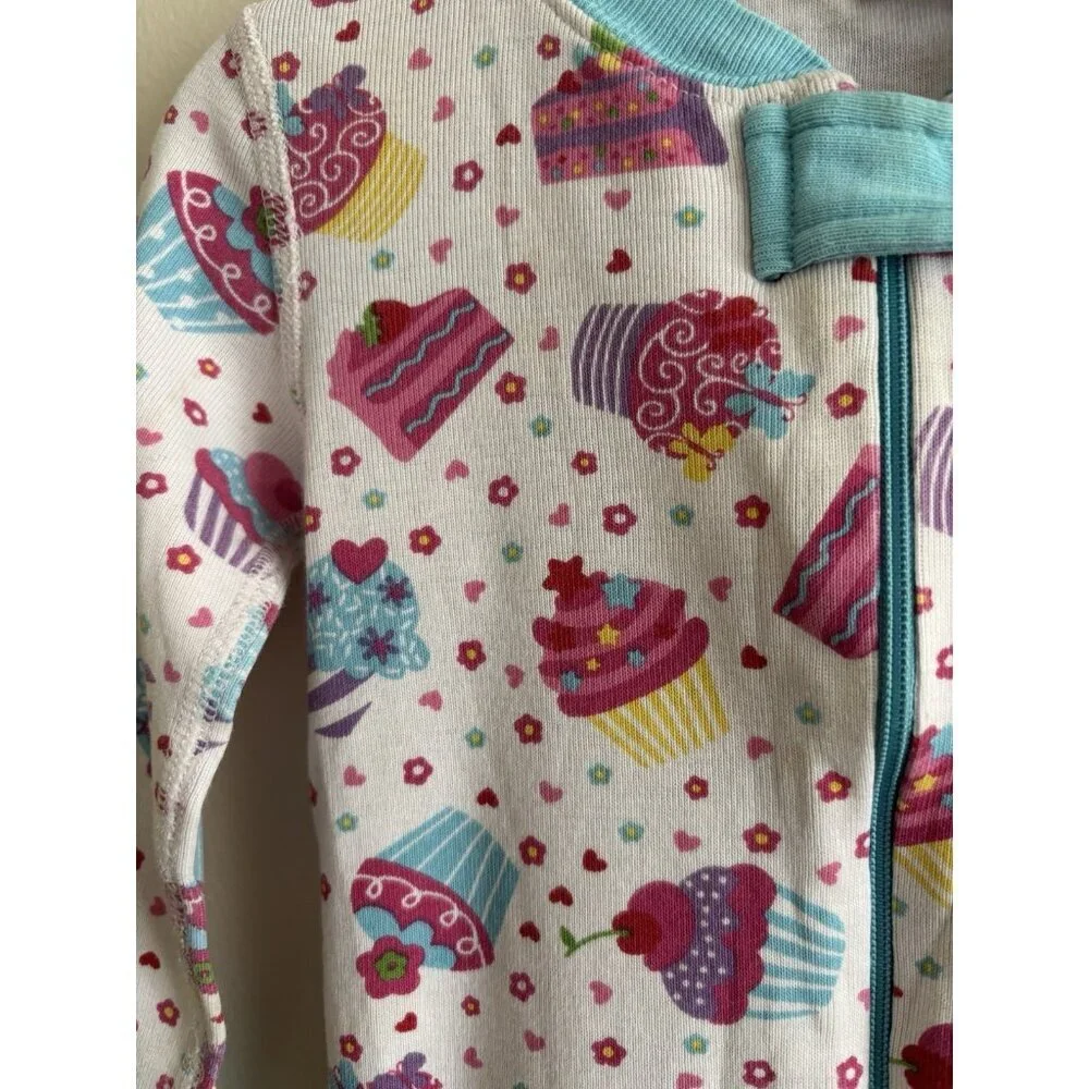 HANNA ANDERSSON ORGANIC BABY Side Zip Sleeper Pink Cupcake 18-24 M Birthday